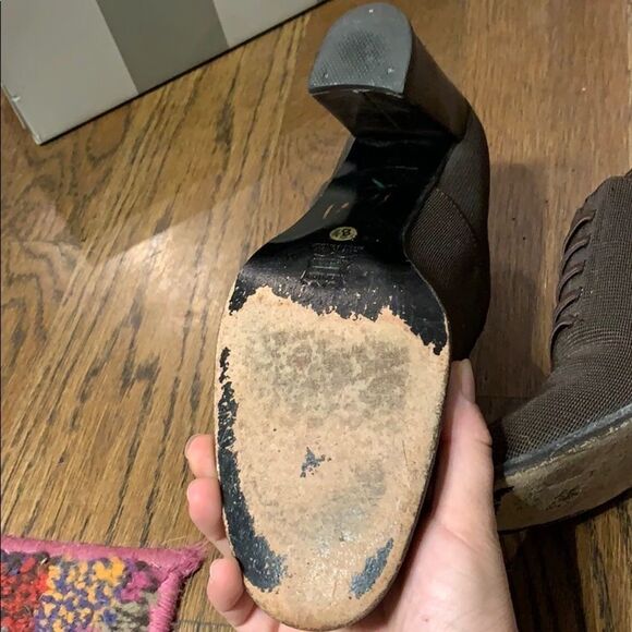 Luc Berjen brown stretch heels size 8.5 - Picture 10 of 11